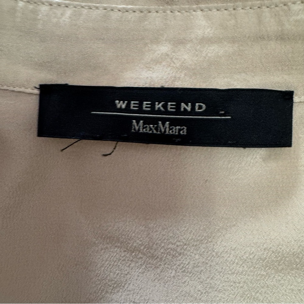 Weekend Max Mara Cream Button Down Shirt Silk M - Picture 3 of 6